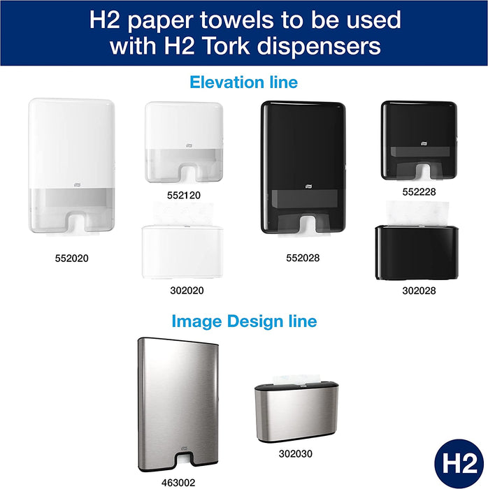 Tork Multifold Hand Towel White H2, Universal, 100% Recycled Fibers, 16 X 250 Towels, MB540A