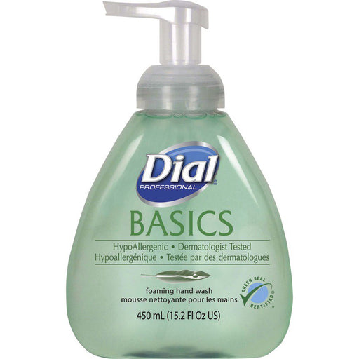 Dial Basics Hypoallergenic Foam Hand Soap - Fresh Scent Scent - 15.20 Oz - Pump Bottle Dispenser - Hand - Green - 4 / Carton | Bundle of 5 Cartons