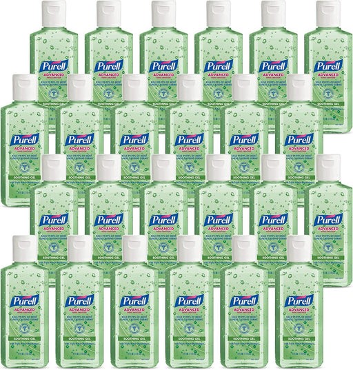 PURELL Advanced Hand Sanitizer Soothing Gel, Fresh Scent, 4 Fl Oz Travel Size Flip Cap Bottle (Pack of 24) - 9631-24