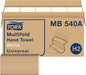 Tork Multifold Hand Towel White H2, Universal, 100% Recycled Fibers, 16 X 250 Towels, MB540A