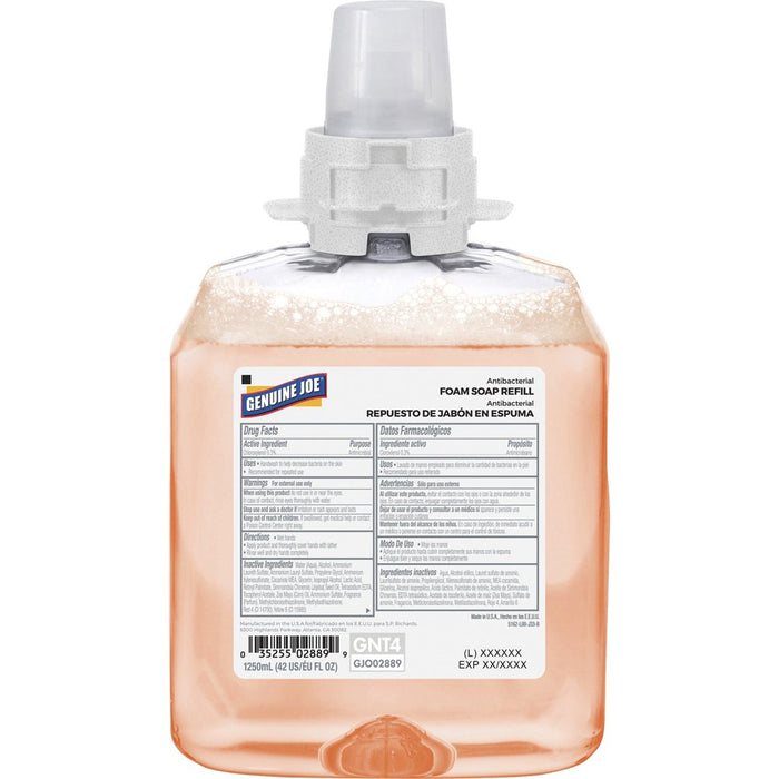 Genuine Joe Antibactrial Foam Soap Refill - Orange Blossom Scent - 42.3 Fl Oz (1250 Ml) - Bactria Remver - Orange - 1 Each
