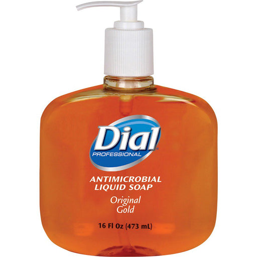 Dial Original Gold Antimicrobial Liquid Soap - 16 Fl Oz (473.2 Ml) - Pump Bottle Dispenser - Bacteria Remover, Kill Germs - Hand, Skin - Gold - 1 Each | Bundle of 2 Each