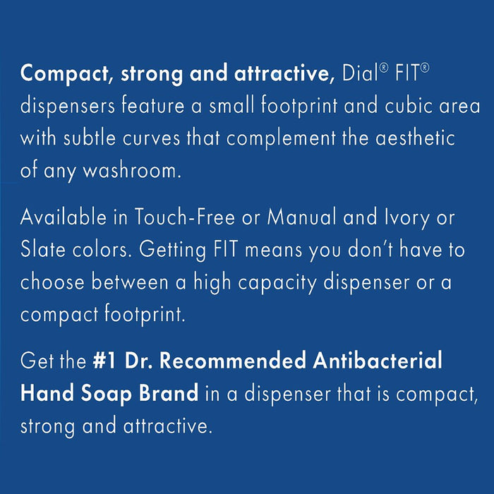 Dial, DIA16619, FIT Manual Foam Soap Dispenser, 1 Each, Slate, 1.27 Quart